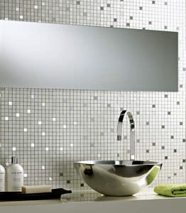 indoor mosaic tile / bathroom / wall / ceramic