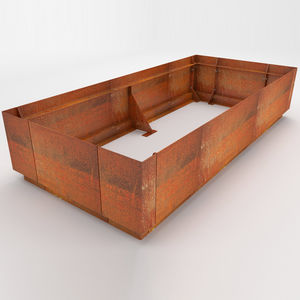 COR-TEN® steel planter / rectangular / square / curved
