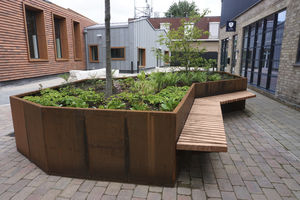 planter with integrated bench