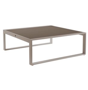 contemporary coffee table / glass / lacquered aluminum base / square