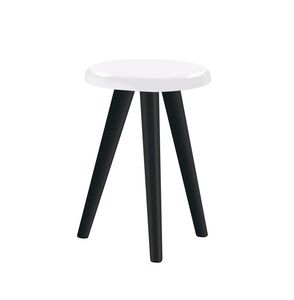 contemporary side table / lacquered aluminum / aluminum base / round