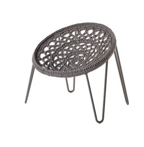 contemporary fireside chair / lacquered aluminum / polyester / rope