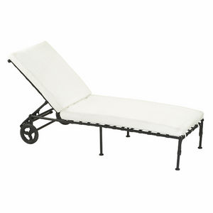 traditional sun lounger / acrylic fabric / aluminum / garden
