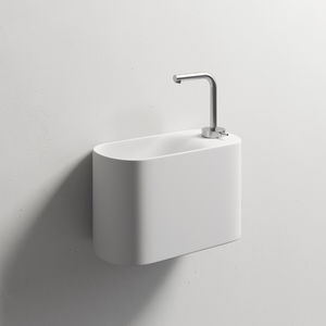wall-mounted hand basin / oval / resin / Solid Surface