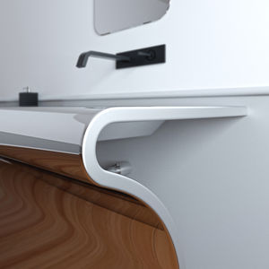 free-standing washbasin / rectangular / stainless steel / original design