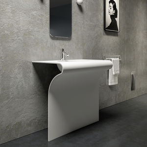 free-standing washbasin / rectangular / Solid Surface / original design