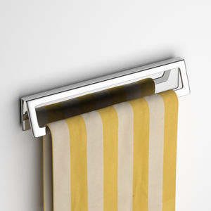 1-bar towel rack / wall-mounted / stainless steel