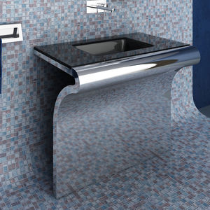 free-standing washbasin / rectangular / glass / original design