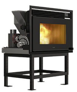 Wood-burning fireplace insert - RCV 1000 - Ravelli - pellet / steel /  contemporary