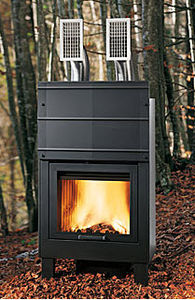 closed wood hearth / 1-sided / metal