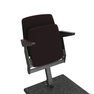 contemporary auditorium seat / folding / upholstered / central base