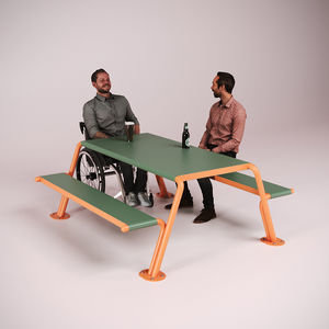 contemporary table and bench set