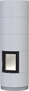 wood heating stove / contemporary / metal / concrete