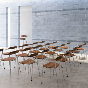 contemporary chair / upholstered / with armrests / PEFC-certified