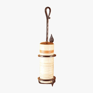 wrought iron toilet brush holder / ceramic / wall-mounted