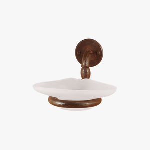wall-mounted soap dish / wrought iron / glass