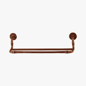 2-bar towel rack / wall-mounted / wrought iron