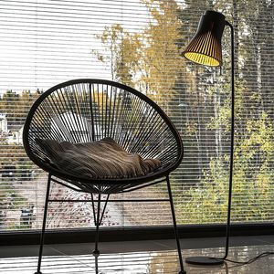 floor-standing lamp / contemporary / painted steel / walnut