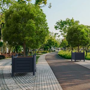 powder-coated steel planter