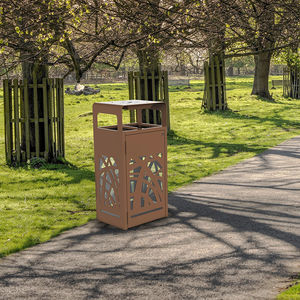 metal trash can