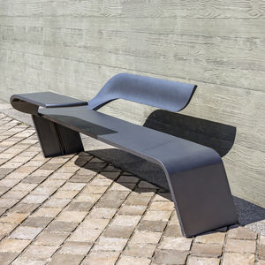 public bench / contemporary / stainless steel / cast aluminum