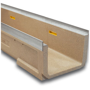 polymer concrete drainage channel / galvanized steel / with grating / for public spaces