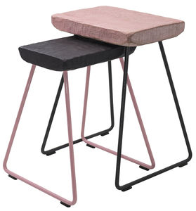 contemporary stool / metal / sled base / black