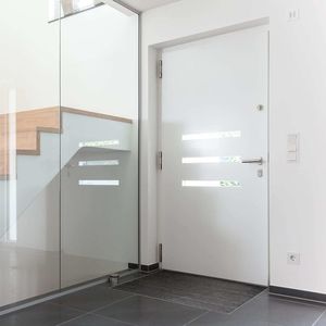 entry door / swing / aluminium / PVC