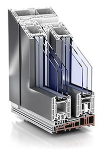 sliding patio door / aluminum / triple-glazed