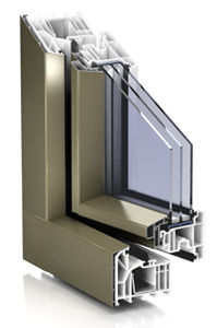 casement window / aluminum / PVC / triple-glazed