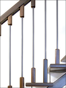metal railing / wooden / with bars / indoor