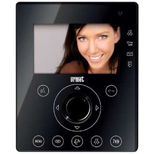 hands-free video door intercom / with color screen / white / black