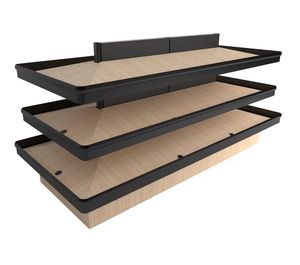 shop shelving / for fruits and vegetables / standard / wooden