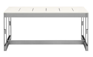 contemporary table / metal / metal base / rectangular