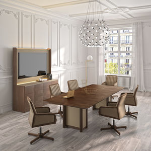 contemporary boardroom table / wooden / wooden base / rectangular