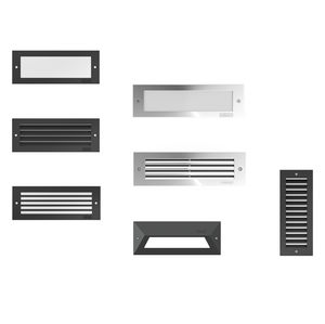 recessed wall light fixture / LED / rectangular / outdoor