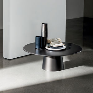 contemporary coffee table / wooden / lacquered glass / frosted glass