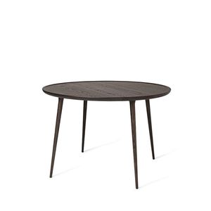 contemporary dining table / oak / oak base / round
