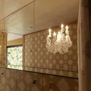 contemporary wall light / steel / crystal / incandescent
