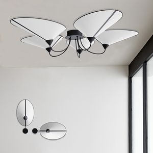 contemporary ceiling light / lacquered steel / fabric / LED