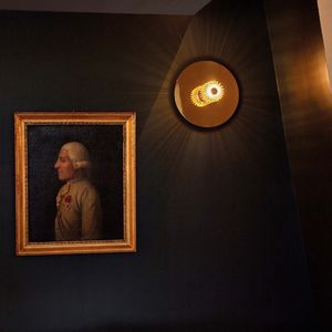 contemporary wall light / brass / stainless steel mesh / steel