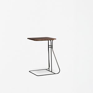 contemporary side table / wooden / metal / marble