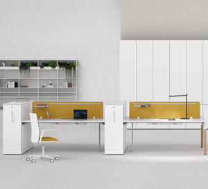 workstation desk / wooden / metal / contemporary