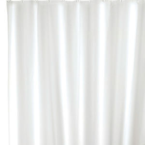 white shower curtain