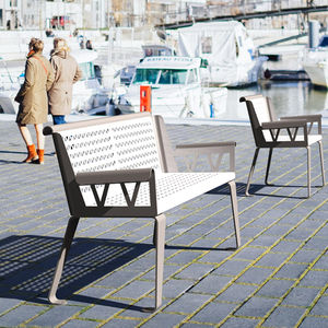 public bench / traditional / steel / with backrest