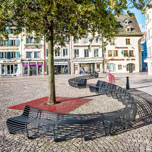 contemporary public bench