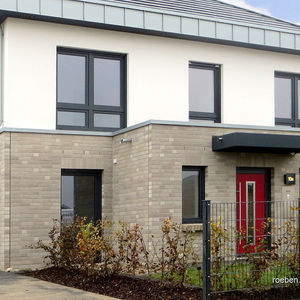 solid brick / insulating / for facade / gray