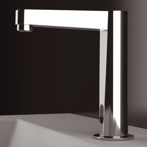 washbasin mixer tap / chromed metal / electronic / bathroom