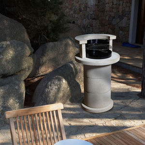 charcoal barbecue / fixed / steel / concrete