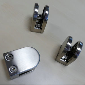 brushed stainless steel glass clamp